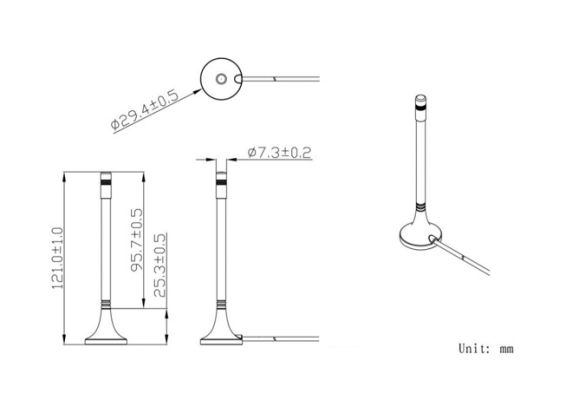 Balticad Antena LTE magnetyczna SMA (m) RG174 3m
