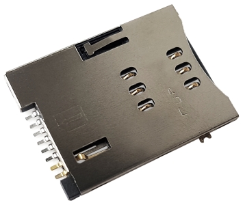 Złącze czytnik SIM 6-pin SMD wsuwane wo/p