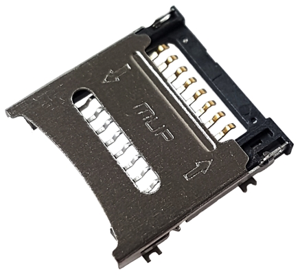 Złącze kart microSD z uchylną pokrywą SMD 8 PIN