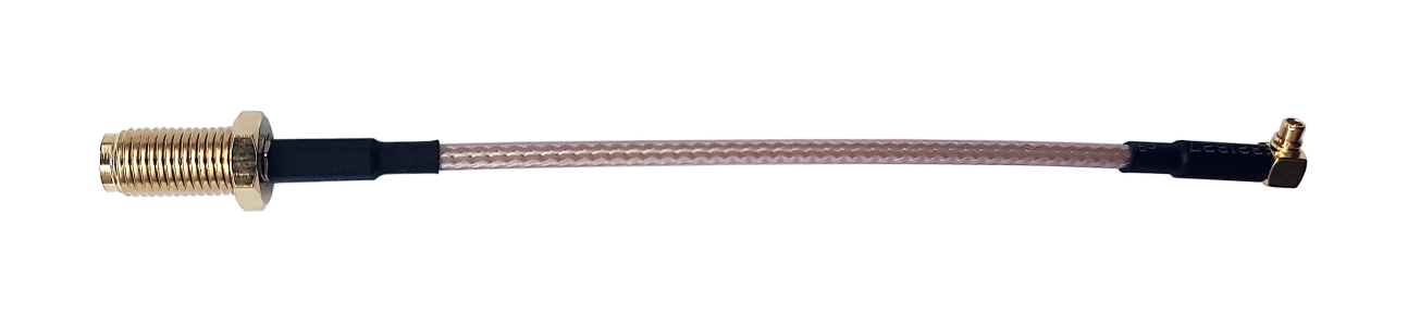 Kabel przewód MMCX (m) kątowy- SMA (f) 130mm RG316